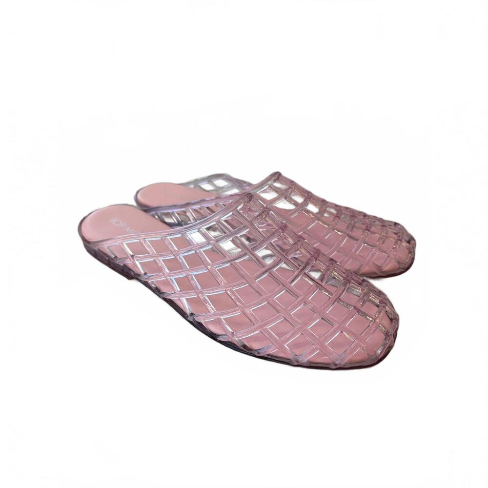 NEW TOP GUY women's jelly slip on mules in pink